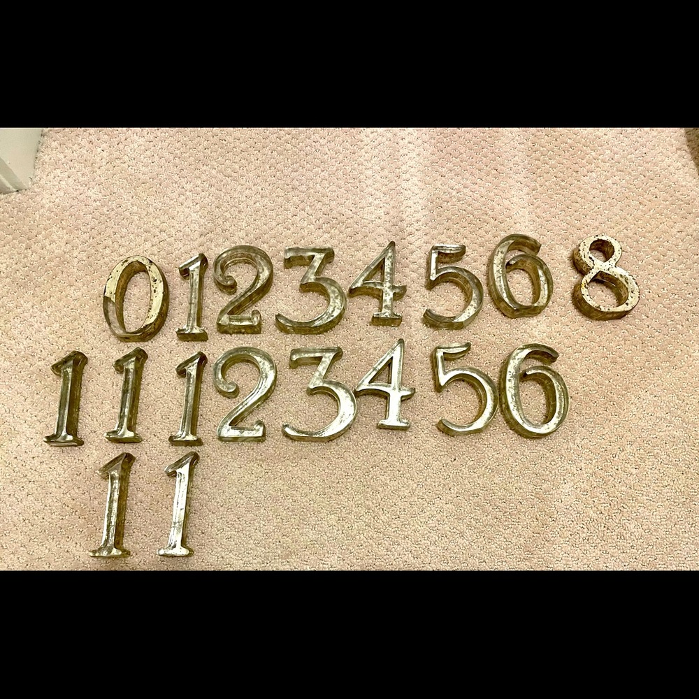 BHLDN MERCURY GLASS TABLE NUMBERS.